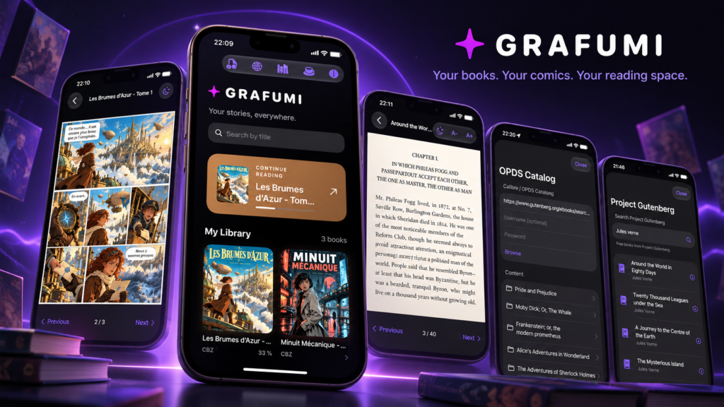 Grafumi, lecteur iOS, Mac gratuit